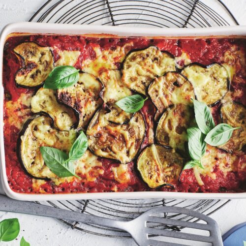 Baked eggplant layer