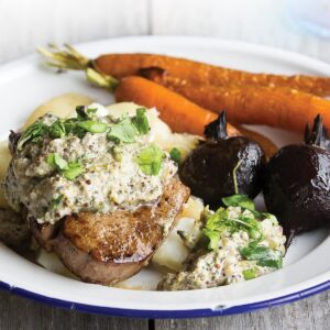 Mushroom and watercress steak