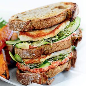 Haloumi and avocado sandwiches