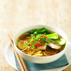 Tofu and egg noodle soup