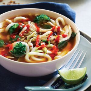Lime and chilli chicken miso soup