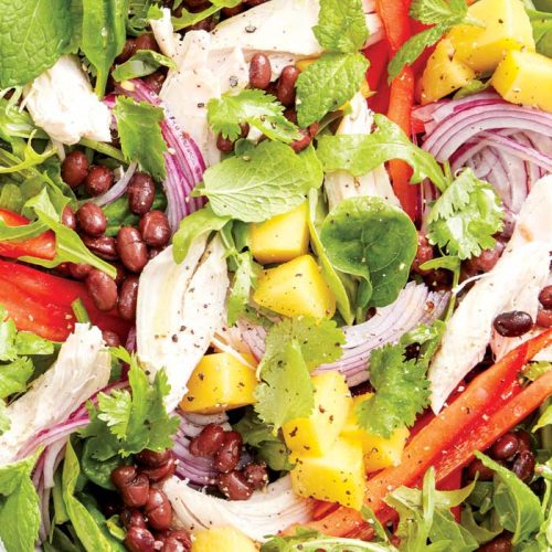 Chicken, black bean and mango salad